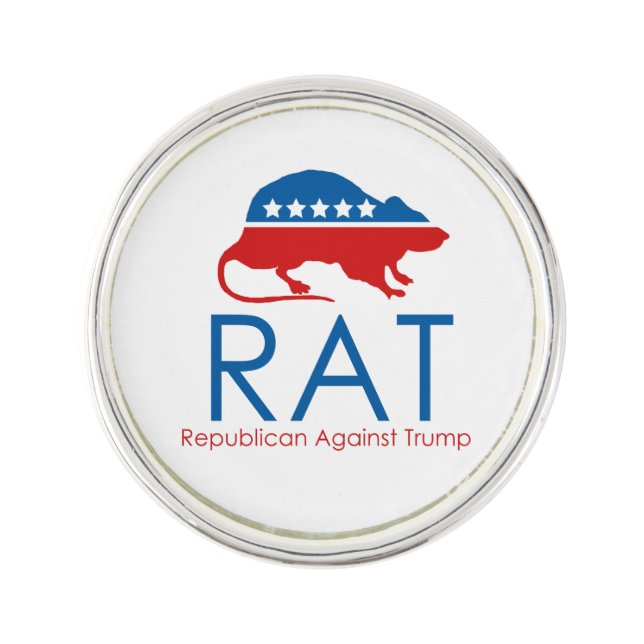 I am a R.A.T: Republican Against Trump Lapel Pin (Front)