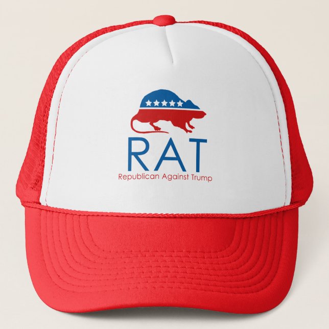 I am a R.A.T: Republican Against Trump Trucker Hat (Front)