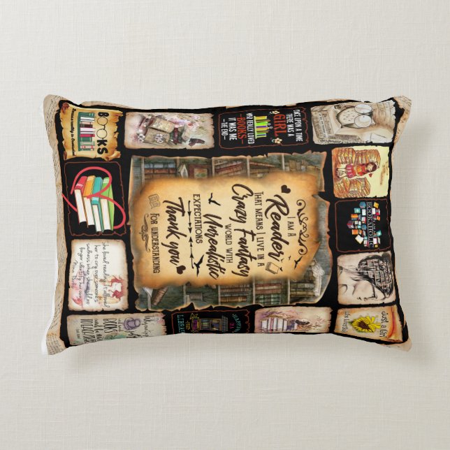 I Am A Reader Blanket, Book Lover Blanket, Accent Pillow (Front)