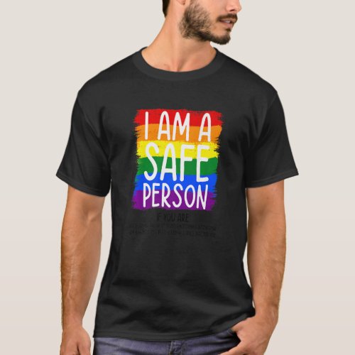 I Am A Safe Person Bisexual Gay Pride Rainbow Lgbt T_Shirt