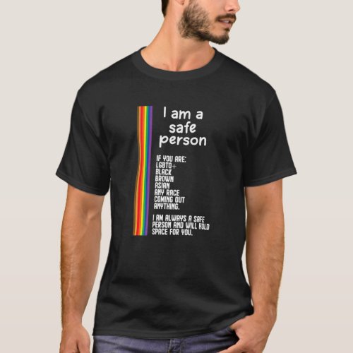 I Am A Safe Person Bisexual Gay Pride Rainbow Lgbt T_Shirt