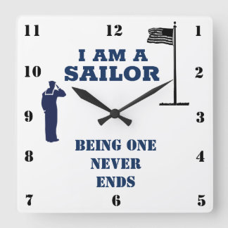 I AM A SAILOR SQUARE WALL CLOCK