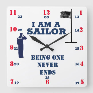 I AM A SAILOR SQUARE WALL CLOCK