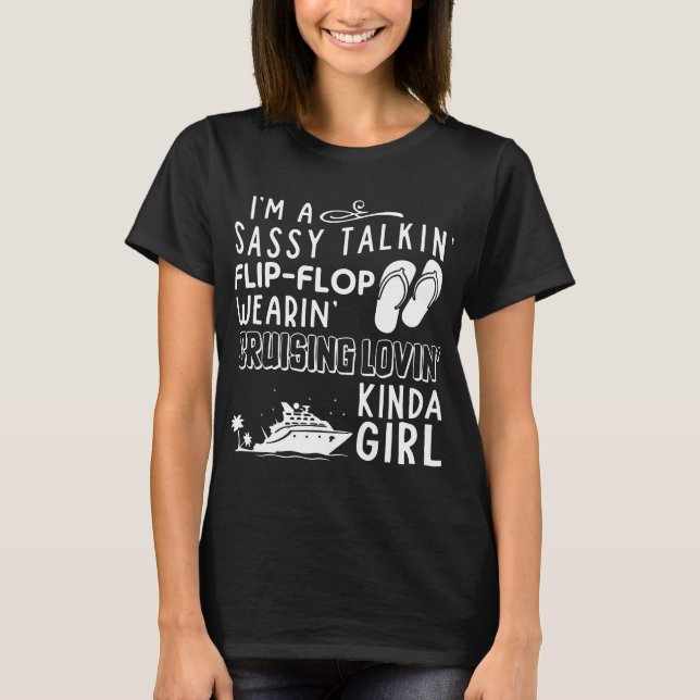 I am a sassy talking flip flop wearing fish t-shir T-Shirt (Front)