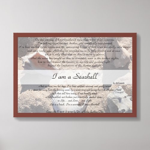I am a Seashell _ 24x16 Framed _ Walnut Wood v11 Framed Art