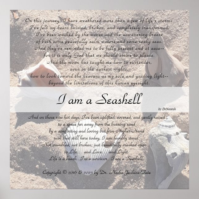 I am a Seashell 24x24Matte Poster or Digital v1.1  (Front)