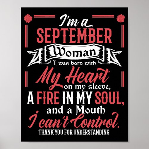 I Am A September Woman Libra Virgo Birthday Funny Poster