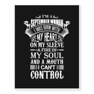 I Am A September Woman Temporary Tattoos