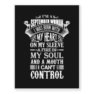 I Am A September Woman Temporary Tattoos