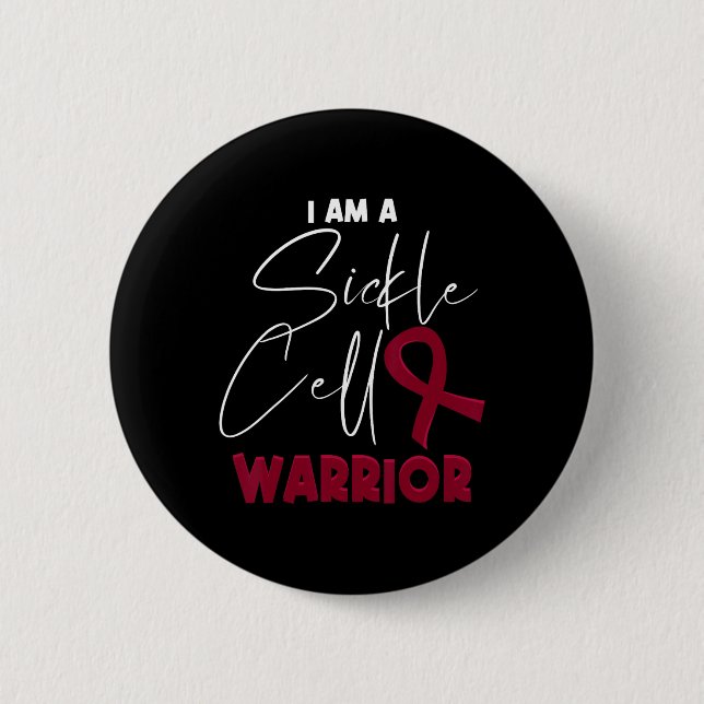 I Am A Sickle Cell Warrior - Sickle Cell Anemia Aw Button (Front)