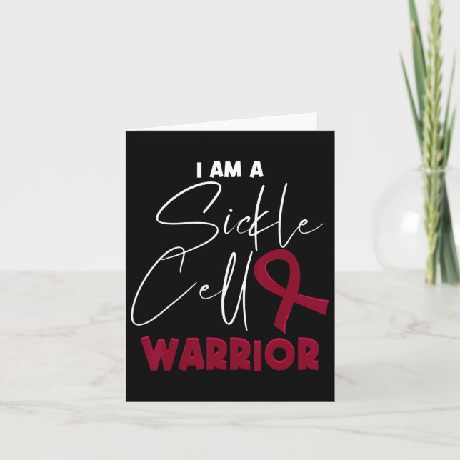 I Am A Sickle Cell Warrior - Sickle Cell Anemia Aw Card (Front)