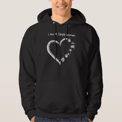 I am a simple woman camping heart  hoodie