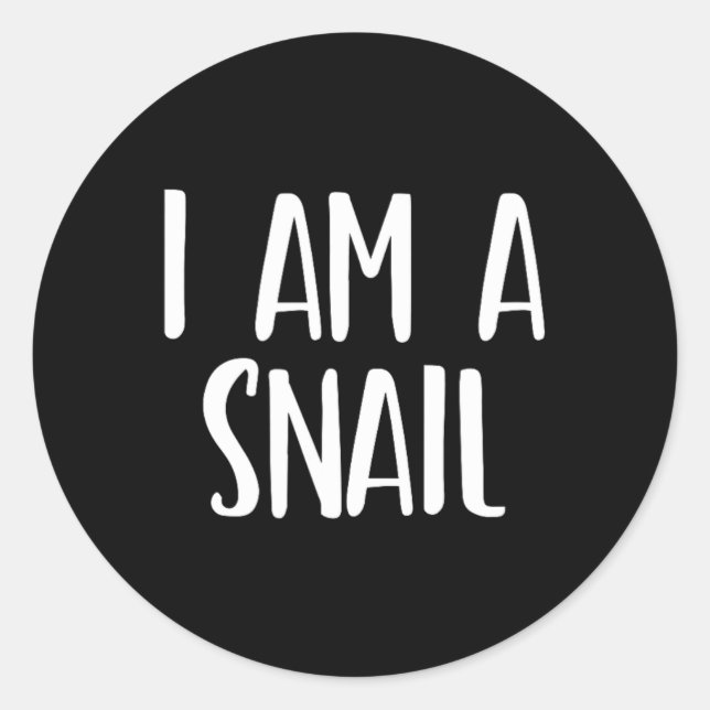 I Am A Snail Halloween I'm Simple Costume Easy Fun Classic Round Sticker (Front)