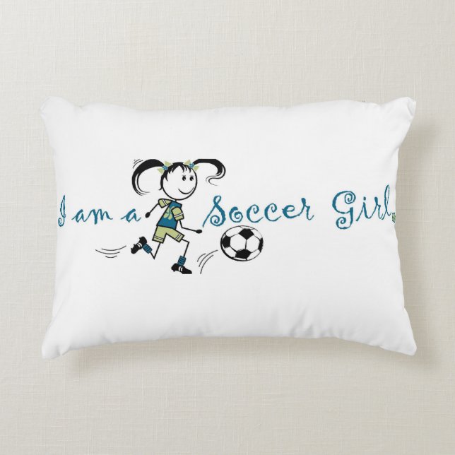 I am a "Soccer" Girl  Accent Pillow (Front)