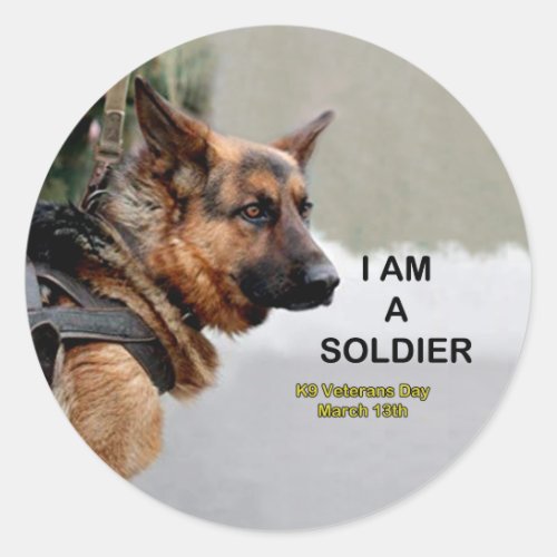 I Am A Soldier Classic Round Sticker