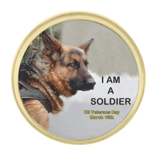 I Am A Soldier Gold Finish Lapel Pin