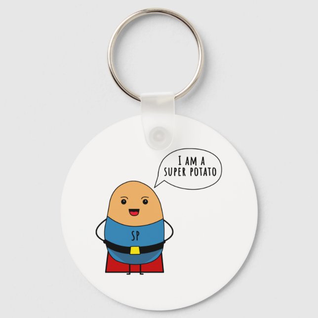I am a super potato keychain (Front)