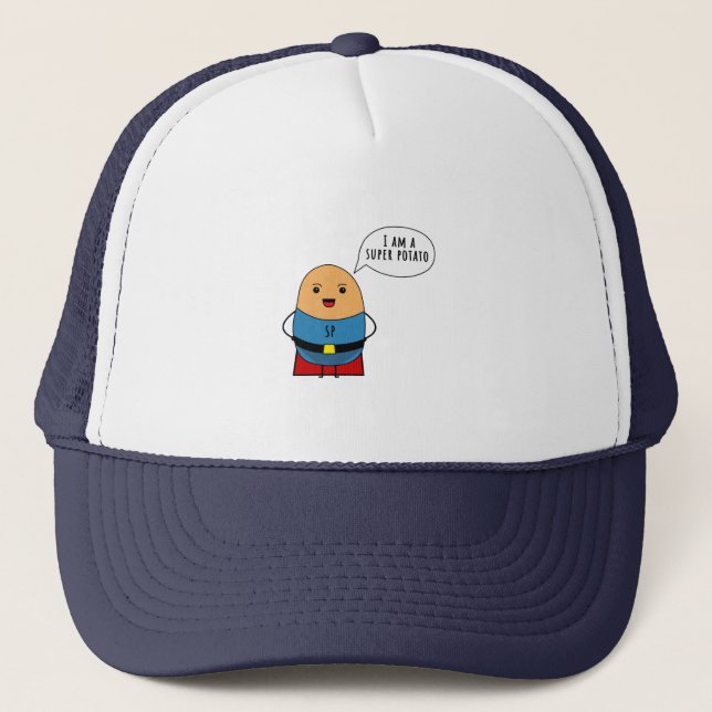 I am a super potato trucker hat (Front)