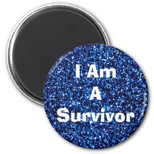 I Am a Survivor Affirmation Blue Magent Magnet