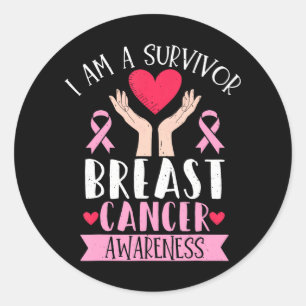 I Am A Survivor Breast Cancer Awareness Month Classic Round Sticker