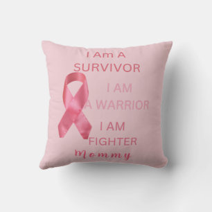 I am a survivor ,breast cancer awareness month throw pillow