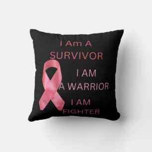 I am a survivor ,breast cancer awareness month throw pillow