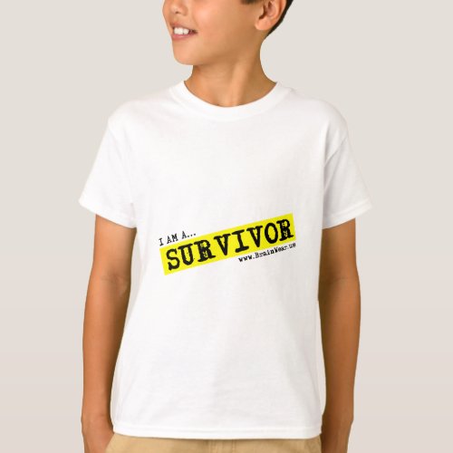 I AM A SURVIVOR    _   Kids TBI Survivor T Shirt