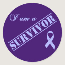I am a Survivor - Lavender Ribbon General Cancer Classic Round Sticker