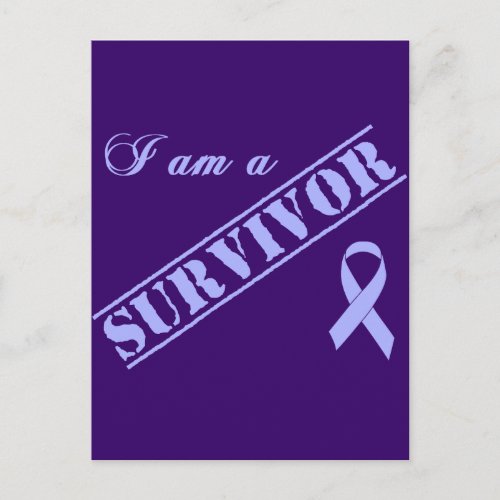 I am a Survivor _ Lavender Ribbon General Cancer Postcard