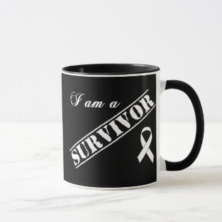 I am a Survivor of Lung Cancer - White Ribbon Mug