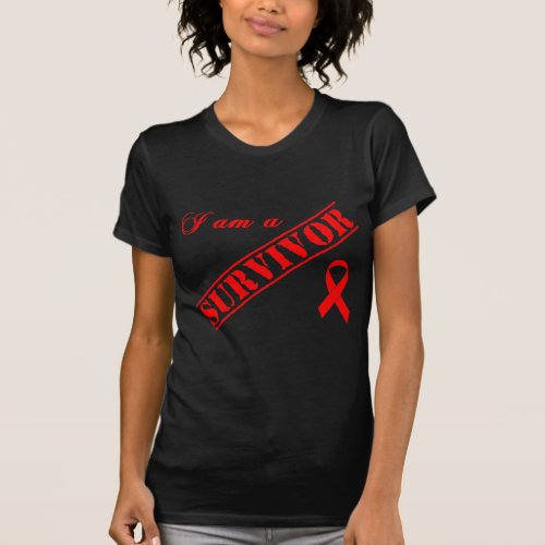 I am a Survivor _ Red Ribbon T_Shirt