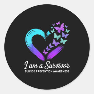 I Am A Survivor Suicide Prevention Awareness Classic Round Sticker