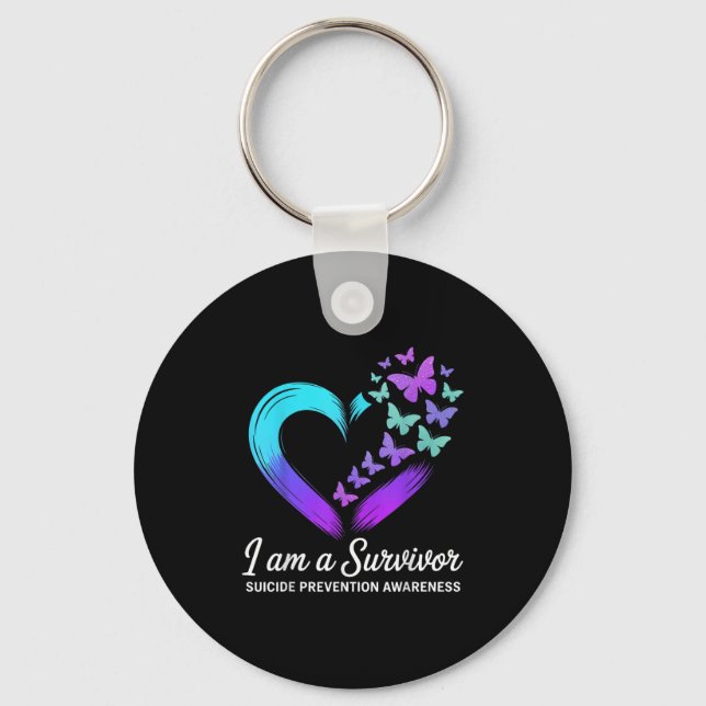 I Am A Survivor Suicide Prevention Awareness  Keychain (Front)