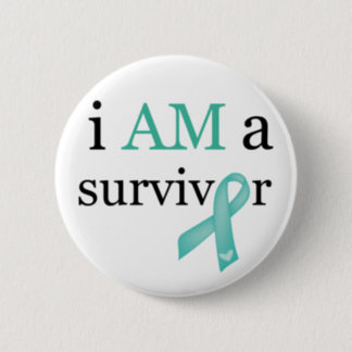 i AM a survivor (Teal) Button