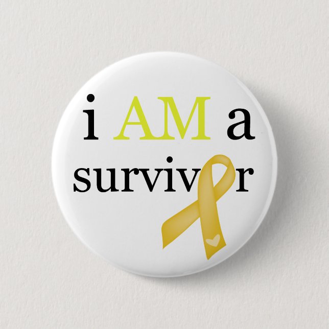 i AM a Survivor (Yellow) Button (Front)