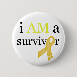 i AM a Survivor (Yellow) Button