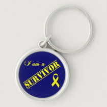 I am a Survivor - Yellow Ribbon Keychain