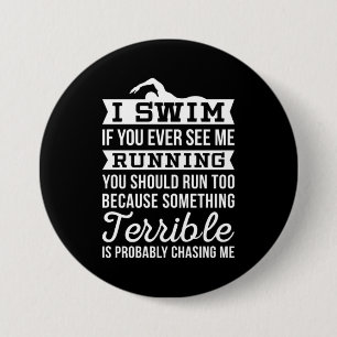 I Am A Swimmer Button