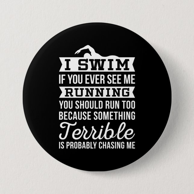 I Am A Swimmer Button (Front)