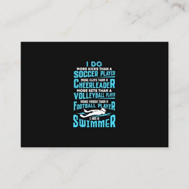 I Am A Swimmer Funny Swimming Pool Swim Lover Gift Enclosure Card (Front)
