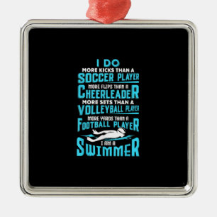 I Am A Swimmer Funny Swimming Pool Swim Lover Gift Metal Ornament