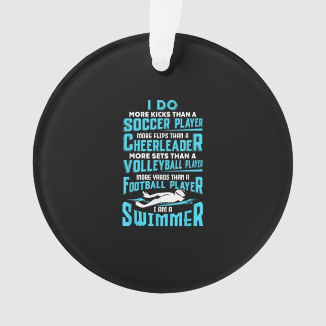 I Am A Swimmer Funny Swimming Pool Swim Lover Gift Ornament (Front)