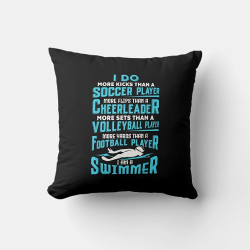 I Am A Swimmer Funny Swimming Pool Swim Lover Gift Throw Pillow