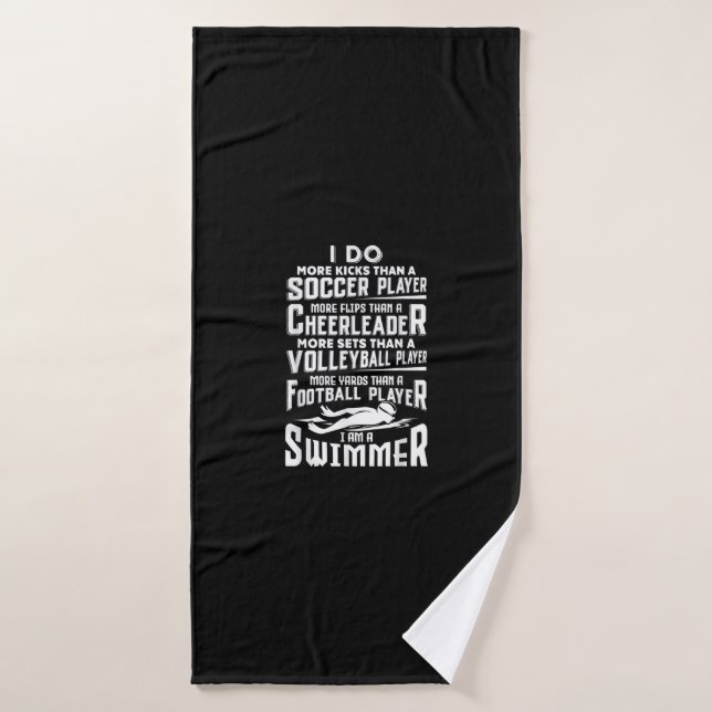 I Am A Swimmer Funny Swimming Pool Swimmer Gift Bath Towel (Bath Towel)
