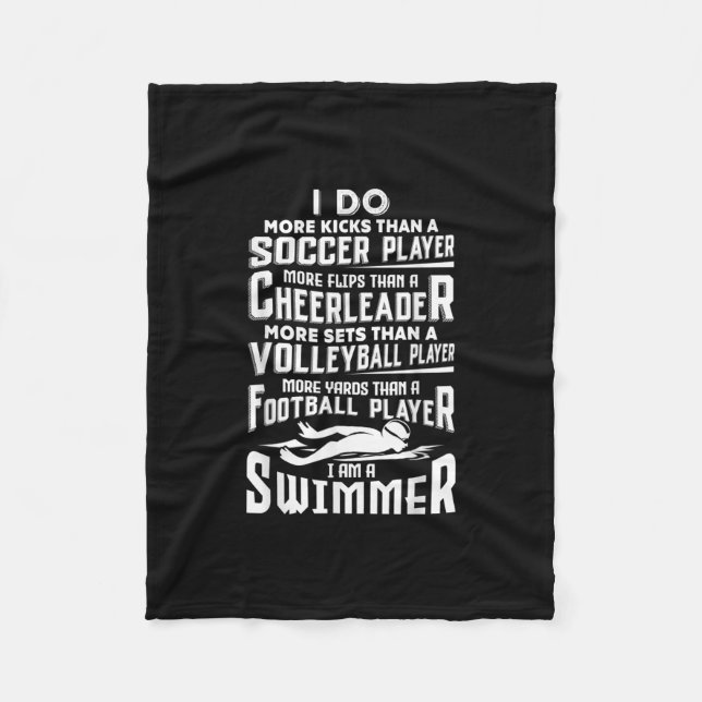 I Am A Swimmer Funny Swimming Pool Swimmer Gift Fleece Blanket (Front)