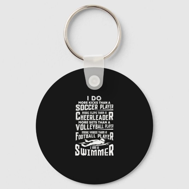 I Am A Swimmer Funny Swimming Pool Swimmer Gift Keychain (Front)