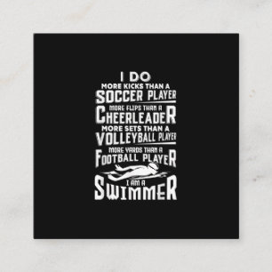 I Am A Swimmer Funny Swimming Pool Swimmer Gift Square Business Card