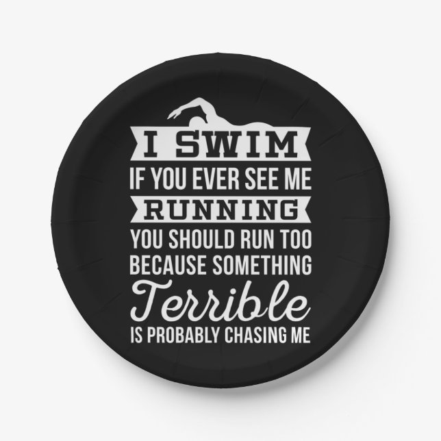 I Am A Swimmer Paper Plates (Front)