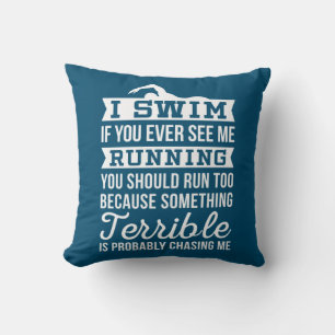 I Am A Swimmer Throw Pillow