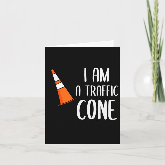 I Am A Traffic Cone Orange Lazy Easy Costumes Hall Card (Front)